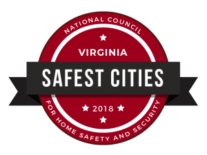 National Council for Home Safety and Security badge for Safest Cities in Virginia